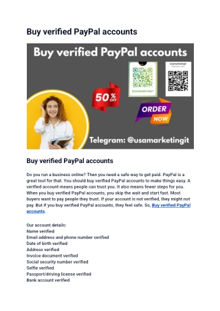 Buy verified PayPal accounts