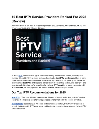 10 Best IPTV Service Providers Ranked For 2025 (Review