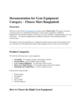 Gym Equipment Price in Bangladesh