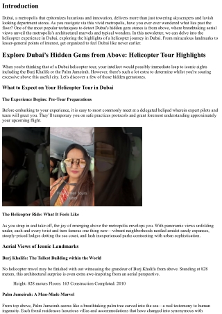 Explore Dubai’s Hidden Gems from Above: Helicopter Tour Highlights