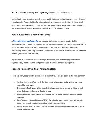 Psychiatrist in Jacksonville (1)