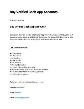 Buy Verified Cash App Accounts