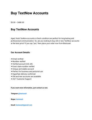 Buy TextNow Accounts