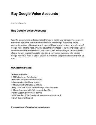 Buy Google Voice Accounts