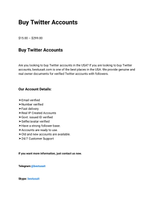 Buy Twitter Accounts