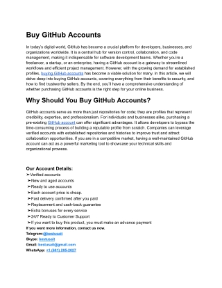 Buy GitHub Accounts