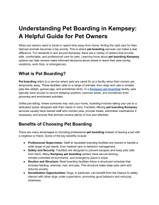 Understanding Pet Boarding in Kempsey_ A Helpful Guide for Pet Owners