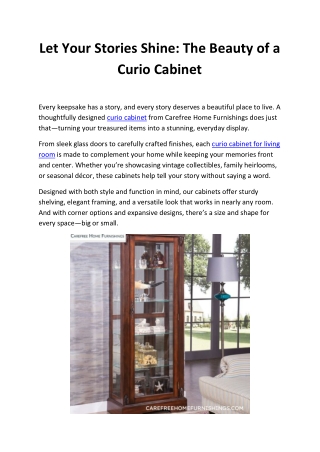 Showcase Your Story: Curio Cabinets for the Heart of Your Home