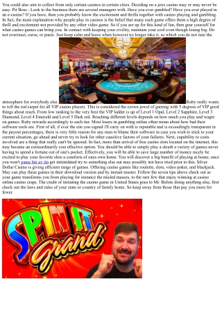 Successful Casino Tips