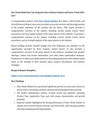 Zinc Citrate Market