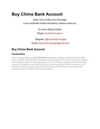 Buy Chime Bank Account