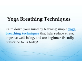 Yoga Breathing Techniques