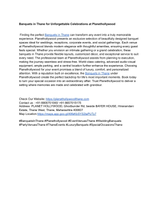 Banquets in Thane for Unforgettable Celebrations at Planethollywood (1)