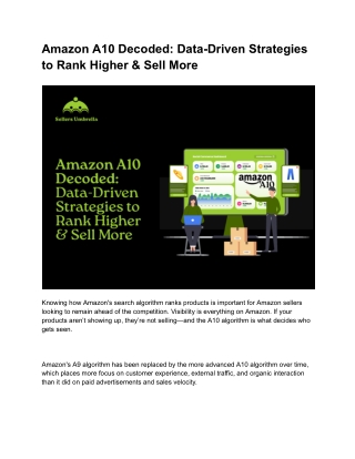 Amazon A10 Decoded_ Data-Driven Strategies to Rank Higher & Sell More