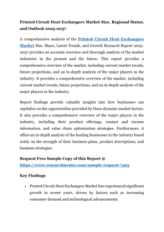 Printed Circuit Heat Exchangers Market