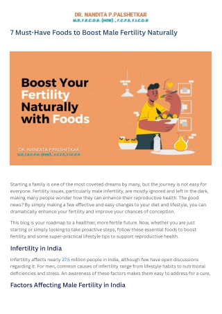 7 Must-Have Foods to Boost Male Fertility Naturally