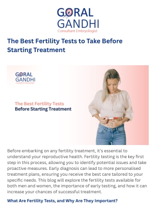 The Best Fertility Tests to Take Before Starting Treatment