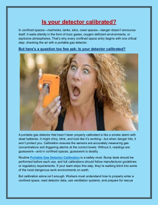 Is your detector calibrated?