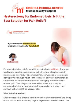 Hysterectomy for Endometriosis Is It the Best Solution for Pain Relief