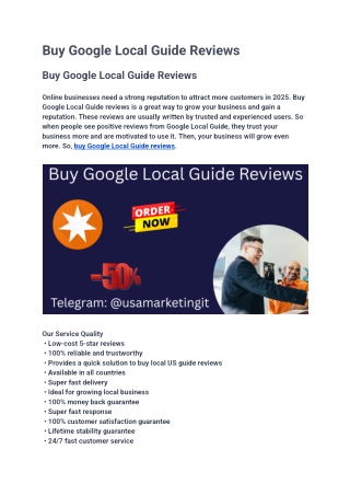 Buy Google Local Guide Reviews _