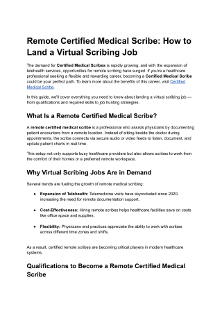 Remote Certified Medical Scribe_ How to Land a Virtual Scribing Job
