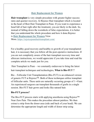 Hair Replacement for Women