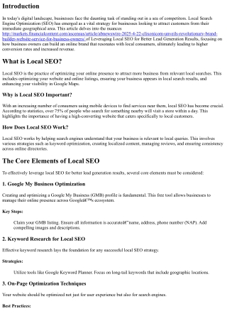 Leveraging Local SEO for Better Lead Generation Results