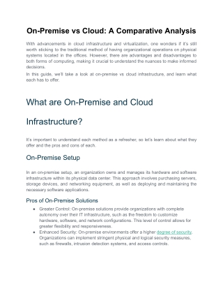 On-Premise vs Cloud_ A Comparative Analysis