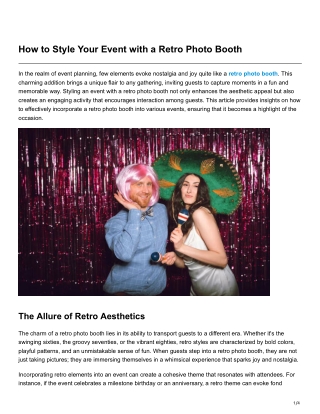 How to Style Your Event with a Retro Photo Booth