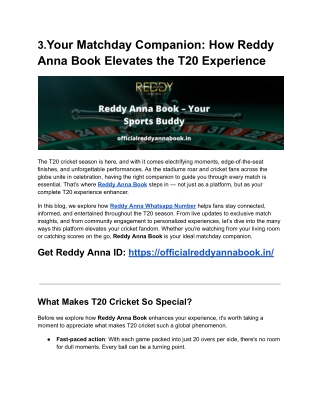 Stay Ahead of the Game with Reddy Anna Book