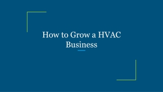 How to Grow a HVAC Business
