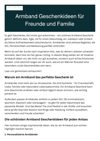 Armband Geschenkideen für Freunde und Familie