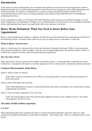 Botox Myths Debunked: What You Need to Know Before Your Appointment