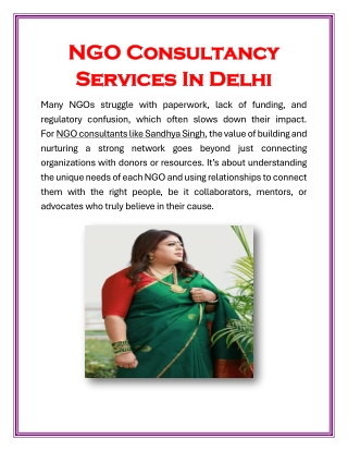 NGO Consultancy Services In Delhi