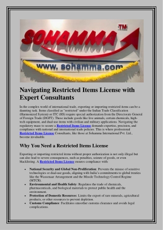 Restricted Items License