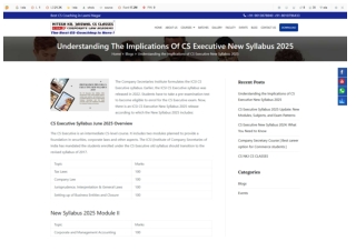 CS Executive Syllabus 2025: Important Topics You Must Know