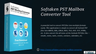 Effortless PST File Conversion to Various Formats by Softaken