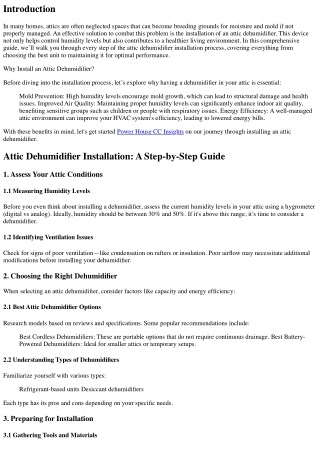 Attic Dehumidifier Installation: A Step-by-Step Guide