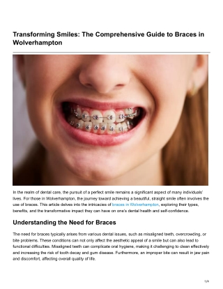 Transforming Smiles The Comprehensive Guide to Braces in Wolverhampton