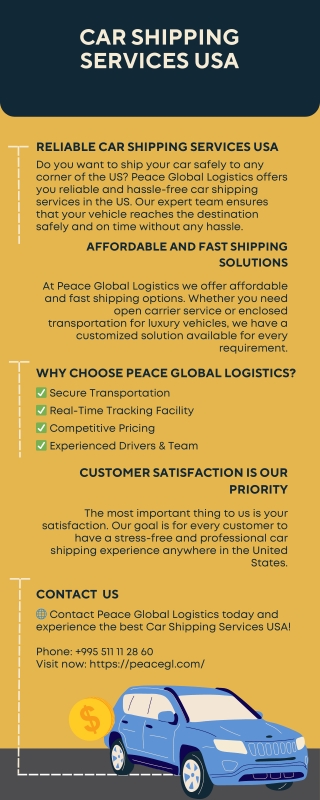 Car Shipping Services USA by Peace Global Logistics