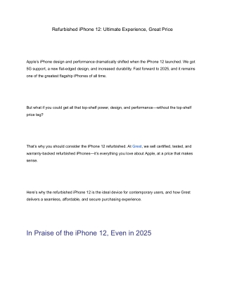 Refurbished iPhone 12_ Ultimate Experience, Great Price