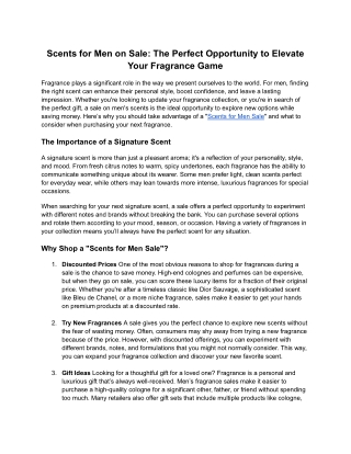 Scents for Men on Sale