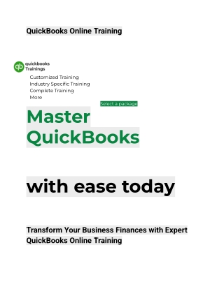 QuickBooks Online Training