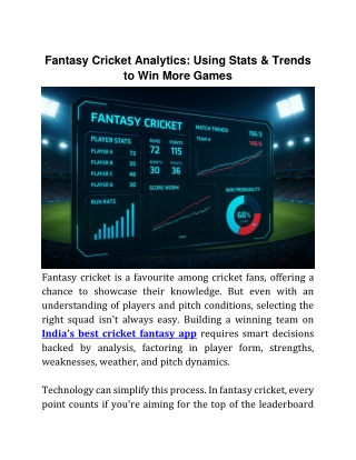 Fantasy Cricket Analysis to Win Your Contest with Data-Driven Insights
