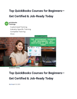 Top QuickBooks Courses for Beginners— Get Certified & Job-Ready Today