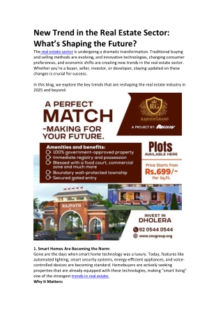 New Trend in the Real Estate Sector