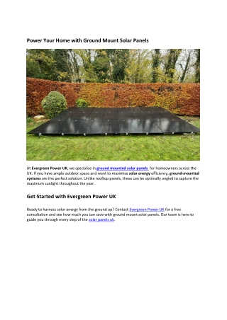 Ground mount solar panels uk cost