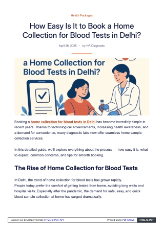 How Easy Is It to Book a Home Collection for Blood Tests in Delhi