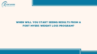 When Will You Start Seeing Results from a Fort Myers Weight Loss Program