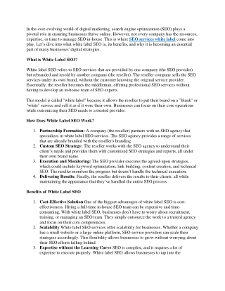 SEO services white label